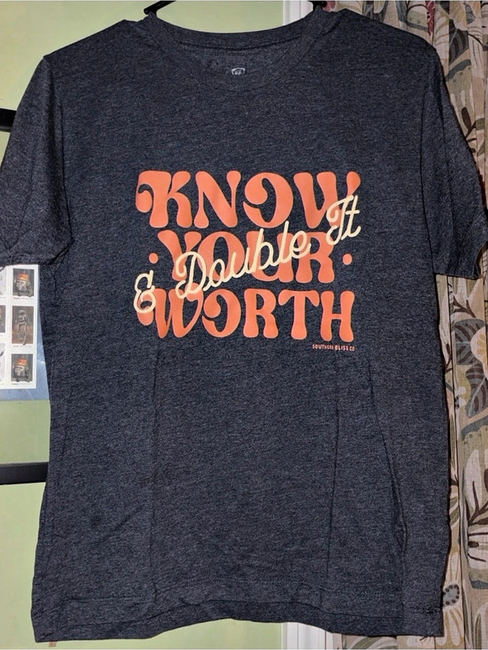 Southern Bliss Co. Know Your Worth Solid Tee. Gray